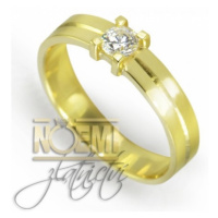 Zásnubní prsten ze žlutého / bílého zlata s diamantem + DÁREK ZDARMA