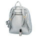 Trendový dámský koženkový batoh s potiskem Lia, stříbrný