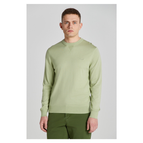 SVETR GANT FINE COTTON C-NECK zelená