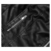 Krátká černá bunda ramoneska z ekologické kůže (11Z8028)