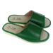 John-C Dámske luxusné kožené zelené papuče MEM Zelená