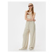 Koton Oversize Trousers with Lace Waist Ruffle Detail and Pockets