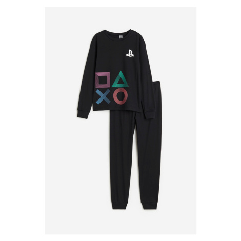 H & M - Žerzejové pyžamo's potiskem - černá H&M