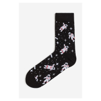 H & M - Vzorované ponožky - černá