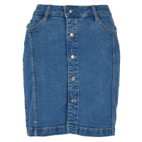 Ladies Organic Stretch Button Denim Skirt - clearblue washed