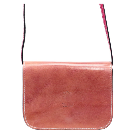 Kožená crossbody kabelka Florence 43 růžová / oranžová FLORENCE BAGS