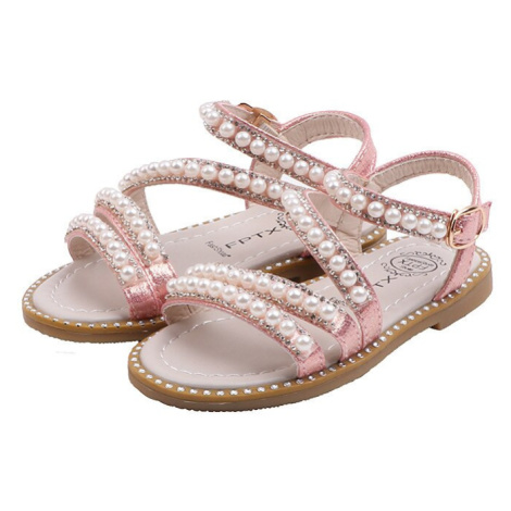 Dívčí sandály společenská dětská obuv s perlami KAM
