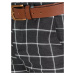 Tmavě šedé kostkované pánské chino kalhoty Dstreet UX3695