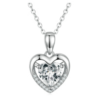 Stříbrný náhrdelník s přívěskem modré srdce