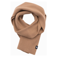 Ombre Men's monochromatic ribbed knit scarf - light brown