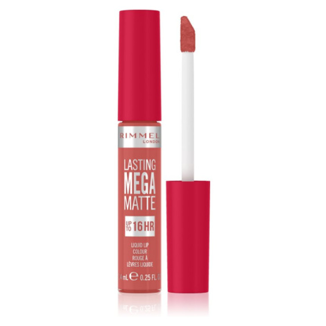 Rimmel Lasting Mega Matte lehká tekutá matná rtěnka 16h odstín Coral Sass 7,4 ml