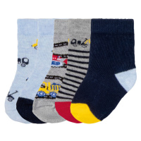 lupilu® Chlapecké ponožky s BIO bavlnou, 5 párů (auta/modrá/žlutá/šedá)