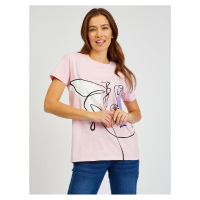 Růžové dámské tričko s potiskem SAM73 Musca