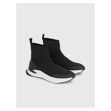 Černé pánské kotníkové slip on tenisky Calvin Klein Sock Boot Runne - Pánské