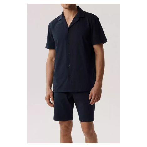 Pánské propínací pyžamo Atlantic BNMP-003 - bavlna Tmavě modrá