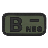 Nášivka gumová 3D: Krevní skupina B NEG [50x25] olivová