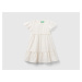 Benetton, Dress With Embroidery And Frill