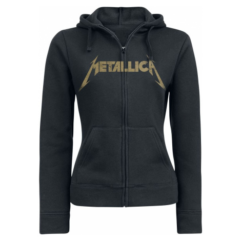 Metallica Hetfield Iron Cross Guitar Dámská mikina s kapucí na zip černá