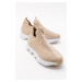 LuviShoes Bubny Beige Knitwear Women's Sneakers