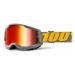 Motokrosové brýle 100% Strata 2 Mirror Orange oranžová, zrcadlové zlaté plexi