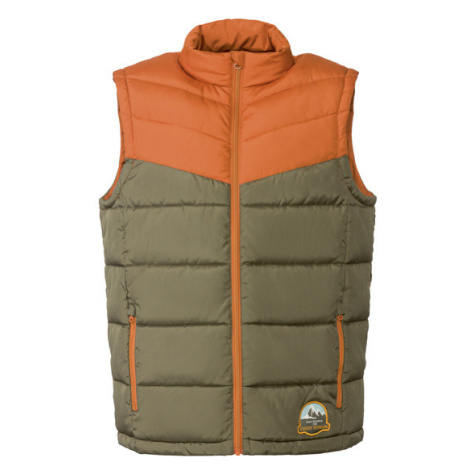 LIVERGY® Pánská prošívaná vesta (zelená/oranžová)