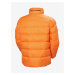 Oranžovo-černá pánská péřová oboustranná zimní bunda HELLY HANSEN