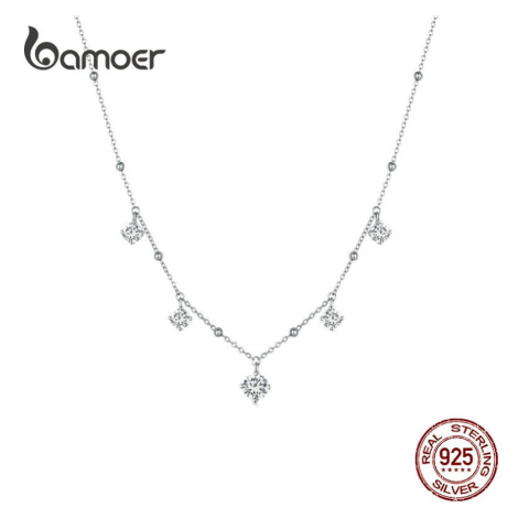 Stříbrný náhrdelník s visacími kamínky LOAMOER