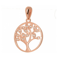 Stříbrný přívěšek strom života pozlacený růžovým zlatem STRZ0739F