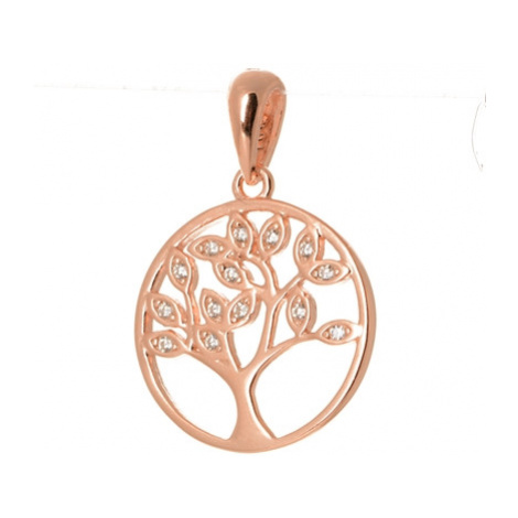 Stříbrný přívěšek strom života pozlacený růžovým zlatem STRZ0739F JVD