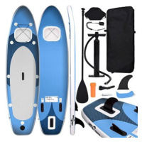 SHUMEE Nafukovací SUP paddleboard s příslušenstvím modrý 360 × 81 × 10 cm