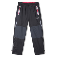 Dívčí šusťákové kalhoty - KUGO SK7752, černá / růžové zipy Barva: Černá