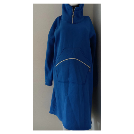 Dámská dlouhá teplá mikina 1111.1 modrá - FPrice