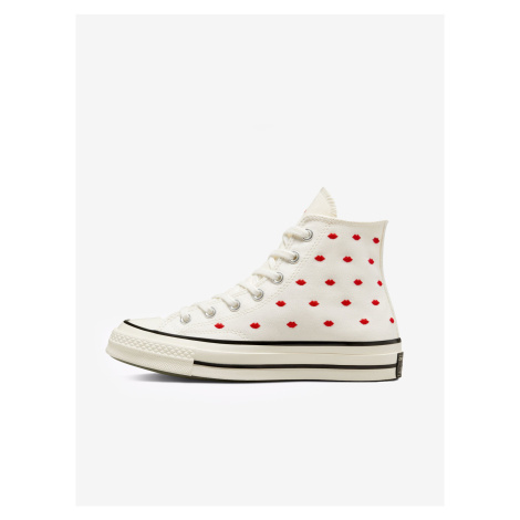 Bílé dámské vzorované kotníkové tenisky Converse Chuck 70 - Dámské