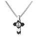 Manoki Pánský ocelový náhrdelník Felix - chirurgická ocel, kříž WA609 Stříbrná 65 cm