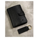 Pánská kožená peněženka a klíčenka PTN SET-M-N4L-D