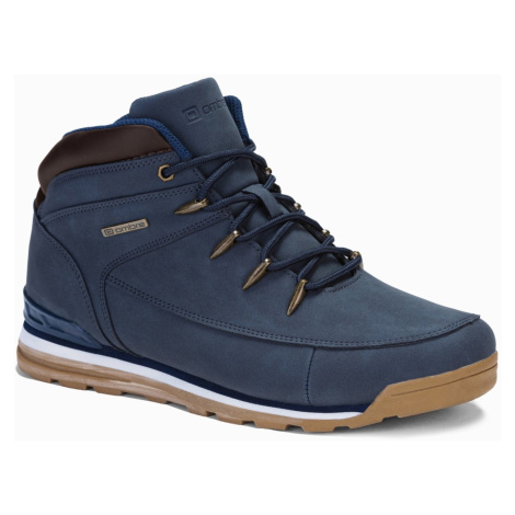 Tmavě modré pánské zimní boty pohorky Ombre Clothing T313