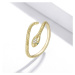 GRACE Silver Jewellery Stříbrný prsten Graceful Snake Gold, stříbro 925/1000, had P-SCR666-B Zla