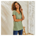 Blancheporte Jednobarevné tuniské tričko khaki světlá