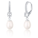 JwL Luxury Pearls Půvabné stříbrné náušnice s pravými perlami a zirkony JL0739