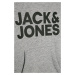 Mikina Jack & Jones šedá barva, s potiskem