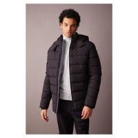 DEFACTO Slim Fit Stand Collar Faux Fur Lined Puffer Coat