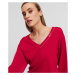 Svetr karl lagerfeld light v-neck knit sweater persian red