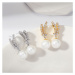 Éternelle Náušnice s perlou a zirkony Nina E1449-EP5671A Stříbrná Bílá