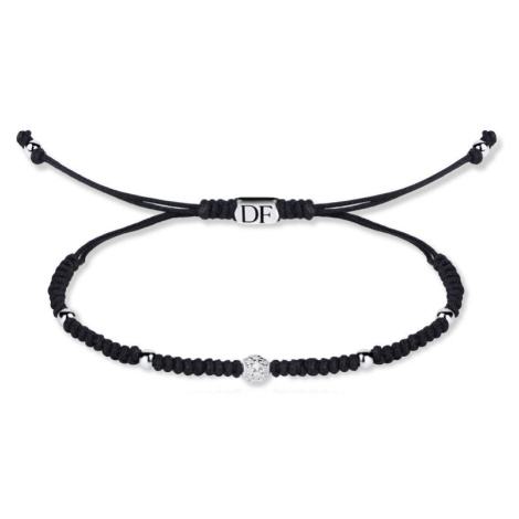 Diamantový náramek se šňůrkou DF 5196, bílé zlato Danfil