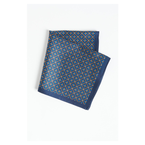 ALTINYILDIZ CLASSICS Men's Navy Blue-Mustard Patterned Handkerchief AC&Co / Altınyıldız Classics