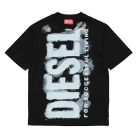 Tričko diesel tjuste16 over t-shirt černá