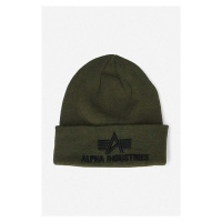 Čepice Alpha Industries 3D Beanie zelená barva, 168910.257