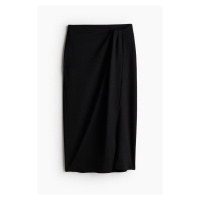 H & M - Sukně ze strukturovaného úpletu's křížením - černá