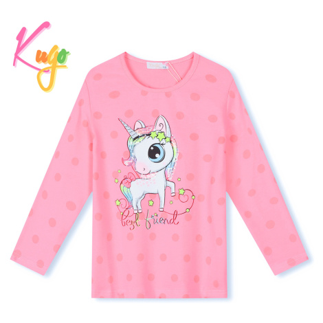 Dívčí triko - KUGO PC3795, světle růžová Barva: Růžová