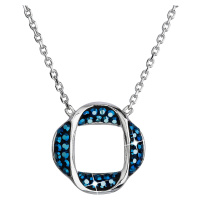 Evolution Group Stříbrný náhrdelník s krystaly Swarovski modrý kulatý 32016.5